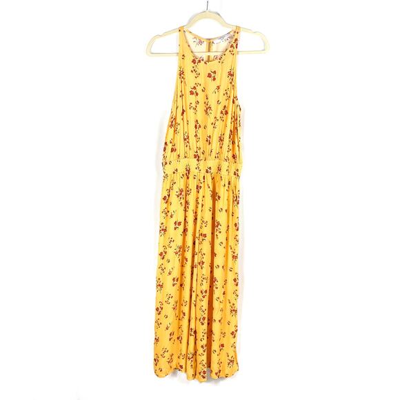 Thakoon‎ Floral Jumpsuit Yellow Smocked Waist Wide Leg Sleeveless Sz 4 - Picture 5 of 14